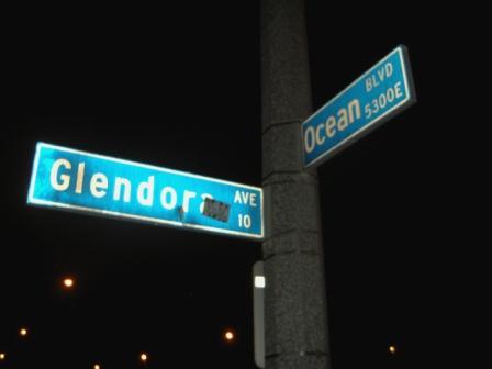 Glendora Ave, right at the Beach.. nice place to do some Confluencing
