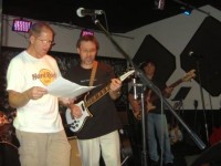 Brian on Vocals, Gary with 460 and Dane with his three-pickup customized Bass