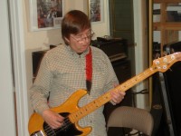 Tom on his Music Man bass