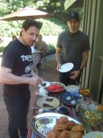 Paul A. and Gabe W. at the serving table