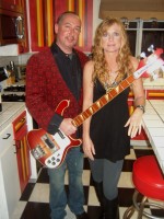 Dano and Jennifer and her 4001 which is unstrung.  Jen also is a keyboardist and does woodworking too