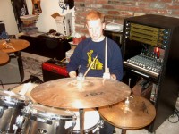 Collin on the drum kit
