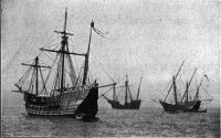 photo of the Niña, the Pinta, and the Santa Maria taken in September 1492