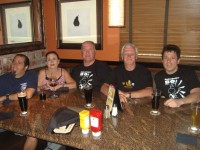 Relaxing in Huntington Beach for a Beer and Sliders before the Mini Jam; Joey, Diane, Rich, Aitch, Paulie