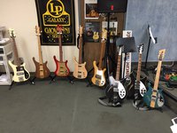 Woody's basses and Rich's guitars