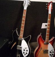 A couple of Rich's Double Bounds:  two V-64 models, JetGlo 12 stringer and FireGlo 6-stringer with Accent vibrato