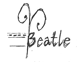 The logo by  Tex O'Hara was based on 1962 drawings by Paul McCartney, one of which is shown here.