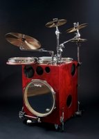 These look interesting, for portable drums: gigpig-drums.com