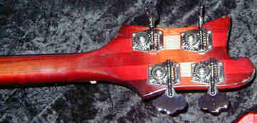 Back View of Headstock showing replaced tuning pegs