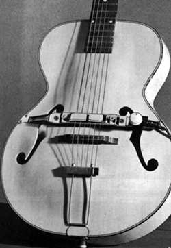 Rickenbacker S-59 Model f-holes positioned in lower bouts Rickenbacker S-59 Model f-holes positioned in lower bouts