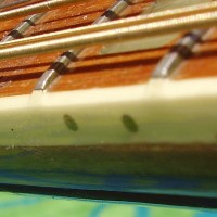 a side dot closeup, with a glimpse of the triangle inlay!!! ooooo.