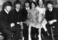 Beatles with Shirley Temple<br />(child might be Shirley's daughter, I dont know)