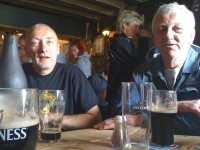 Howard &amp; Pete enjoying the liquid part of lunch.........