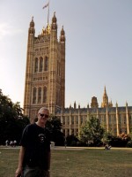 Aitch outside the House of Lords
