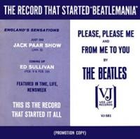 This is the title sleeve that was issued with promotional copies of the VJ-581 single Please Please Me / From Me To You. It is one of the rarest of all Beatle sleeves and is currently valued at $2,500 in near mint condition.