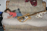 Christan sleeping with my 4001.jpg