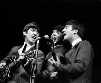 The Beatles live at the Royal Albert Hall, London, filmed for the BBC show Swinging Sound '63 on 18 April 1963