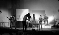 The Beatles filmed for the BBC documentary The Mersey Sound, at the Little Theatre, Southport, 27 August 1963.