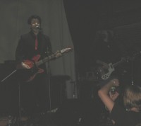 Paul and Joey under the stage effect lighting