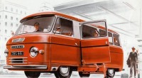 the Commer van.... notice how the ad draws the people smaller <br />than actual size to make the van look bigger.