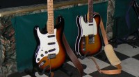 '01 AmSe (w/ Lace's Holy grail pups); also shown is the CIJ '62 Tele Custom