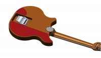 The back of the guitar is routed out to contain a tuner for headless guitar which has been heavily modified.