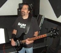 Joey and one of his favorites , the Set Neck Bass