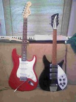 Squier Strat and Rickenbacker 325v63