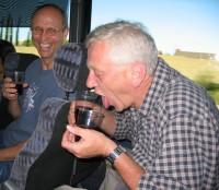 Howard drinking HOB Bus.jpg