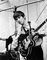 "She Loves You" session, George testing out the new Maestro Fuzz Tone box