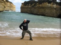 Darren dancing on the beach