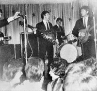 Likely the last photo of Pete playing as a Beatle