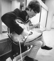 this last one is supposedly the first pix of John with his Casino.... note that the Bigsby hasn't been added yet