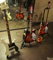 Steve's trio of Rics.... the "Take Me Home, Woody" sign on the 4001 with Black trim