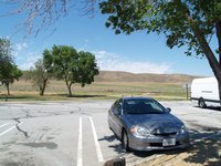 At a rest stop on the way back.  Great weather for driving (well, until the 210 ...)