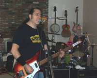 Joey on V63 and vocals and drummer John