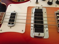 Treble Bezel installed.  Note slanted pickup and gap.