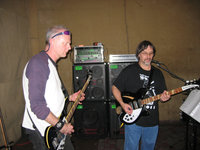 Gareth and Gary jamming ..... Gary is testing his eardrums in front of Gareth's Trace Elliot Bass rig ! !