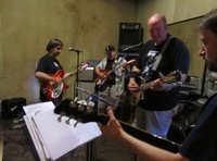 Gary, Steve, Rich jamming with Doug, looking from the perspective of Doug's shoulder