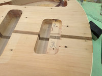 The gouged up bridge cavity routed out.