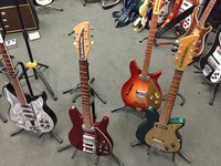 Some of Paul W's works of art .... including the Light Show, one of the limited prototypes of the Lennon "long body" 320, Tortoise Shell  and an exquisite Turquoise Tulip