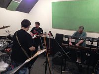 Gary, Scotty on the "S" Bass and John F on keyboards