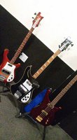 Some of the nice Basses on hand  for the Jam:  the 4000 converted "S", the JetGlo 4001 and the Ruby 4004