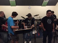 Snowman and Spence on Double Bounds, Gary on his 460, Randy on vocals and Scotty on the "S" Bass (4000 converted to 4001)
