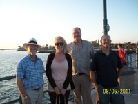 On the pier, looking over the Pacific, at Redondo Beach. with Jim K, Marcee, Rich and Ross