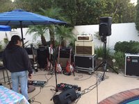 Joey had just finished helping with the P.A. set-up and was contemplating the quiet moment before all those amps were fired up ...