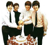 They were all cutting into a cake