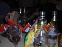 Beer, chips &amp; Graham slumped over.
