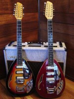 A pair of Vox Teardrops with my favorite AC 30 as a backdrop
