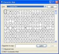 Windows Character Map